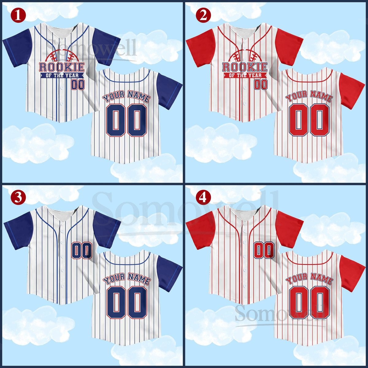 Personalized Rookie Of the Year Kid Baseball Jersey Custom Name Number Youth Baseball Shirt Rookie Of The Year Jersey For Baseball Fans_372