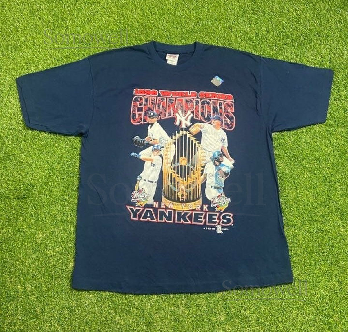Vintage New York Yankees 1998 World Series Champions T Shirt Tee Size XXL 2XL MLB Baseball Bronx Bombers Jeter 1990s 90s_502