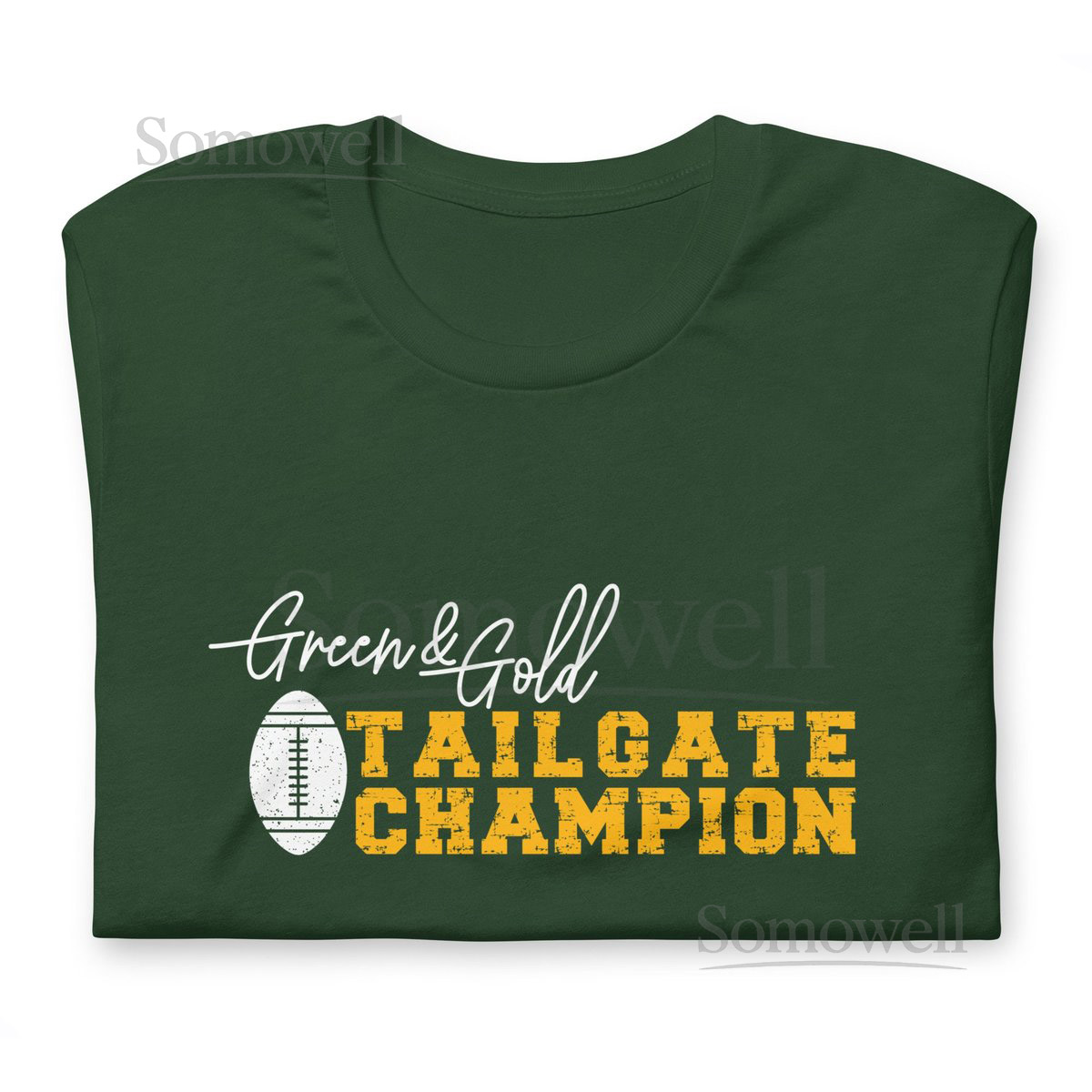 Green and Gold Tailgate Champion Unisex t-shirt Bella Canvas Green Bay Wisconsin Lambeau Field Packers Go Pack Go Boutique Football_362