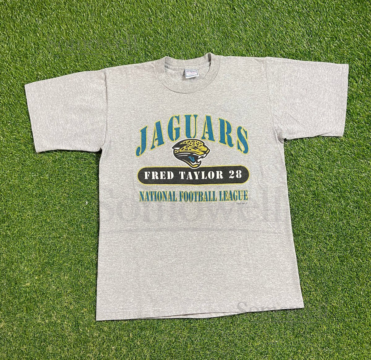 Vintage Jacksonville Jaguars 28 Fred Taylor T Shirt Tee Made USA Size Large L NFL Football Jax Florida 1990_1006