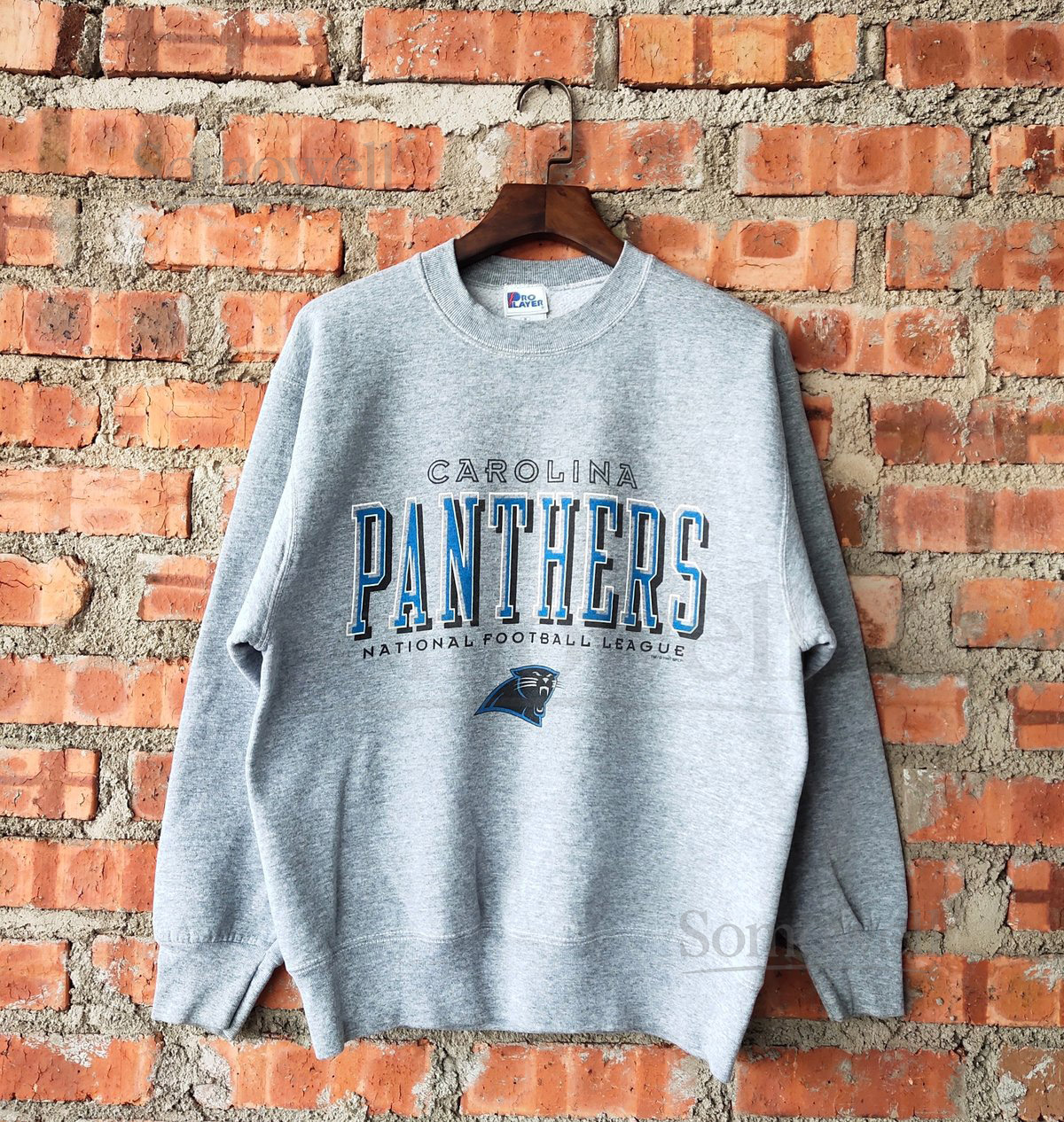RARE Vintage 90s Carolina Panthers Football by Pro Player Sweatshirt Panthers Crewneck Panthers Pullover Printed Logo Gray Color Mens M_828