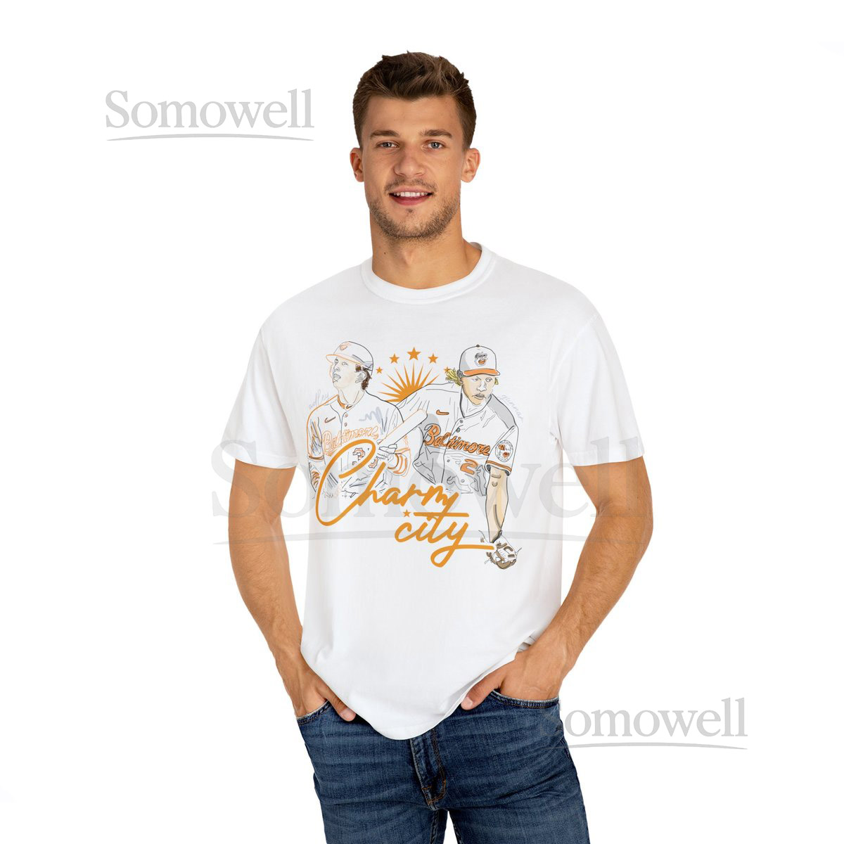 Adley and Gunnar Baltimore Orioles Charm City Retro Unisex T-shirt_16