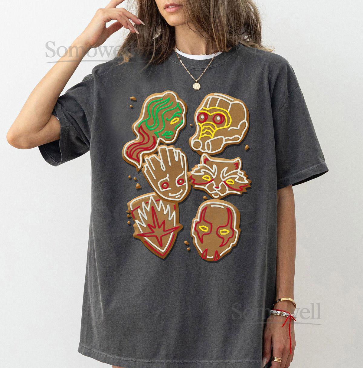 Marvel Guardians Of The Galaxy Gingerbread Cookies Christmas T-Shirt Disneyland Xmas Matching Shirt Walt Disney World Tee_613