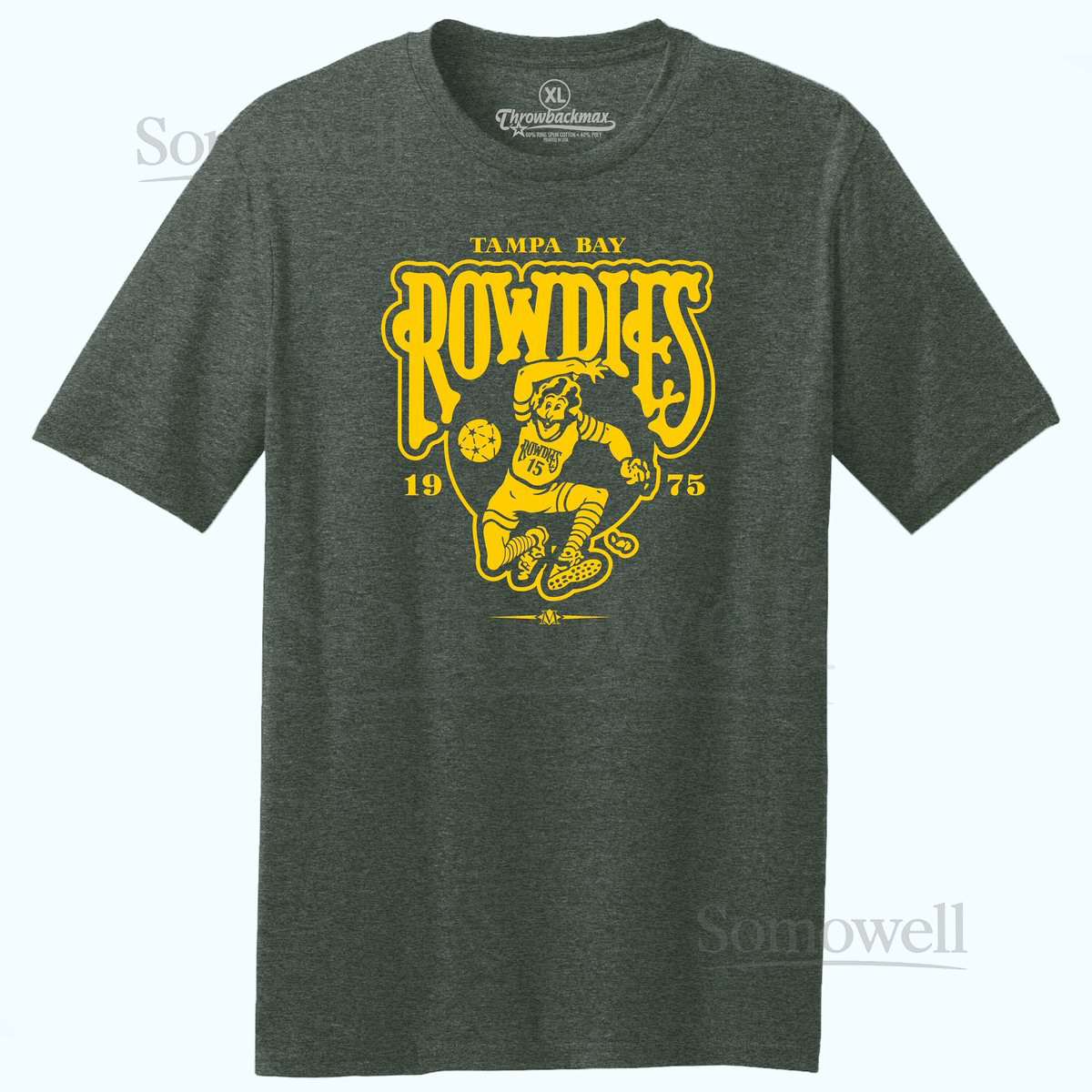 Tampa Bay Rowdies 1975 Tee NASL Soccer Green Heather Tri-Blend_200