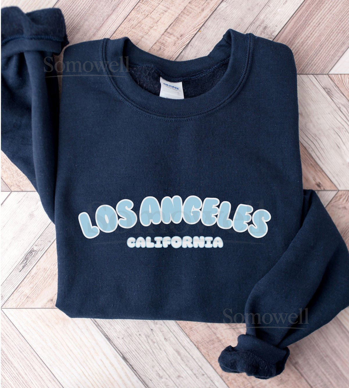 LOS ANGELES Sweatshirt Unisex Heavy Blend Crewneck Sweatshirt City of Angels LA Pullover California Crewneck Bubble Letters Shirt Ca_87
