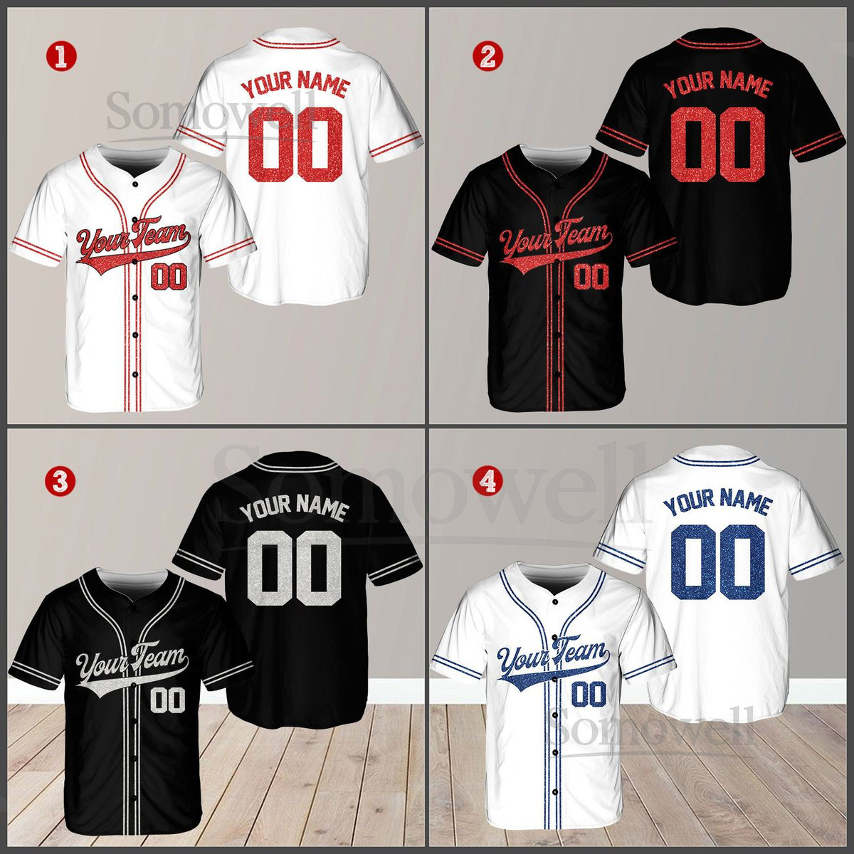 Personalized Team Name And Number Baseball Jersey Custom Glitter Baseball Jersey Shirt Baseball Jersey Uniform For Baseball Fans Lovers_593