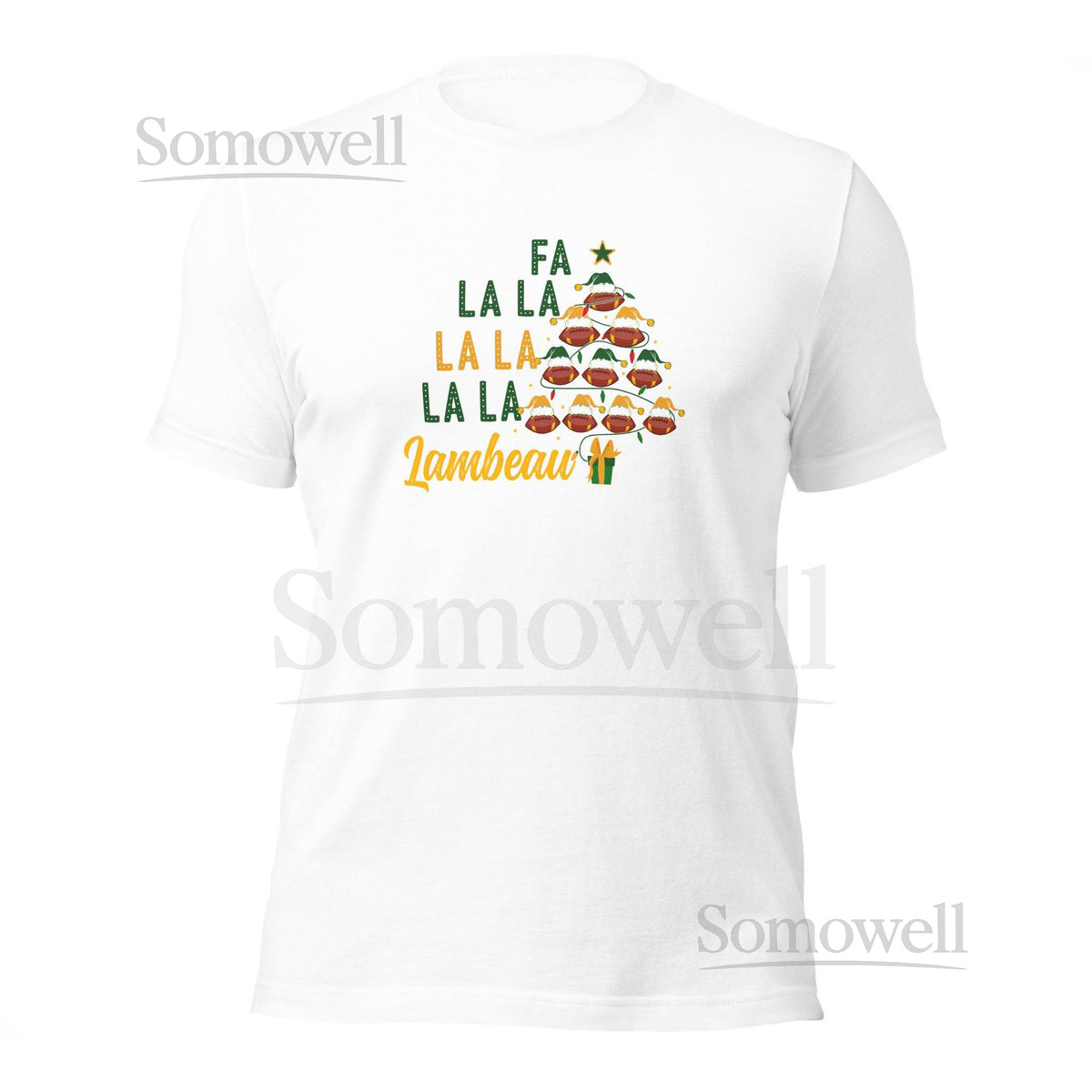 Fa La La La La Lambeau Christmas and Holiday Football T Unisex t-shirt Bella Canvas Green Bay Packers Title Town Matching holiday Shirt_336
