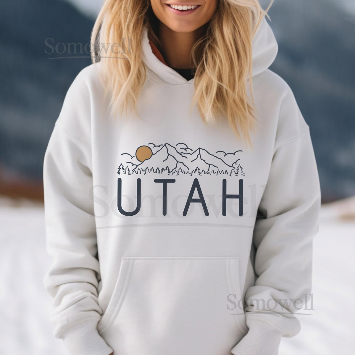 Retro Utah Hoodie Unisex Ski Snowboard Sweatshirt_441