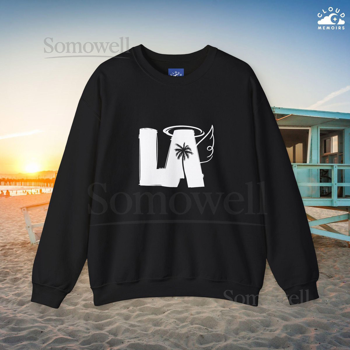 Los Angeles Sweatshirt Angels LA Palm Tree Sweater Malibu Santa Monica Beverly Hills Sweater_650