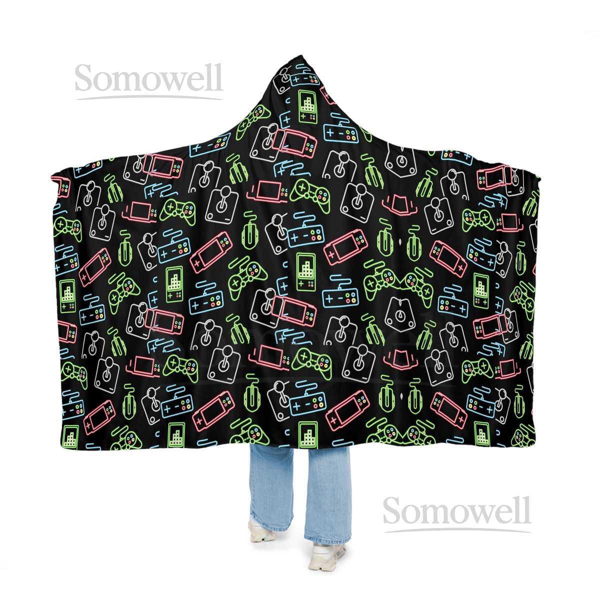 Gamer Blanket Hoodie Video Gamer Hooded Blanket Hoodie Blanket Gift for Gamer Christmas Gift Christmas Gift for Her Gift for Him_39