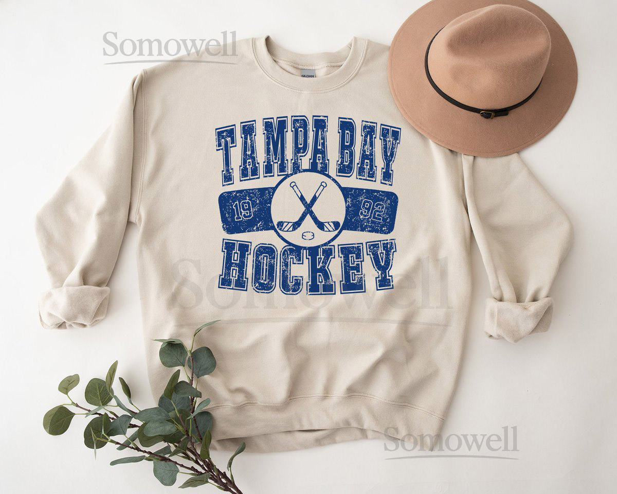 Retro Tampa Bay Hockey Sweatshirt Distressed Crewneck Throwback T-Shirt Vintage Hoodie Gift For Ice Hockey Fan_42