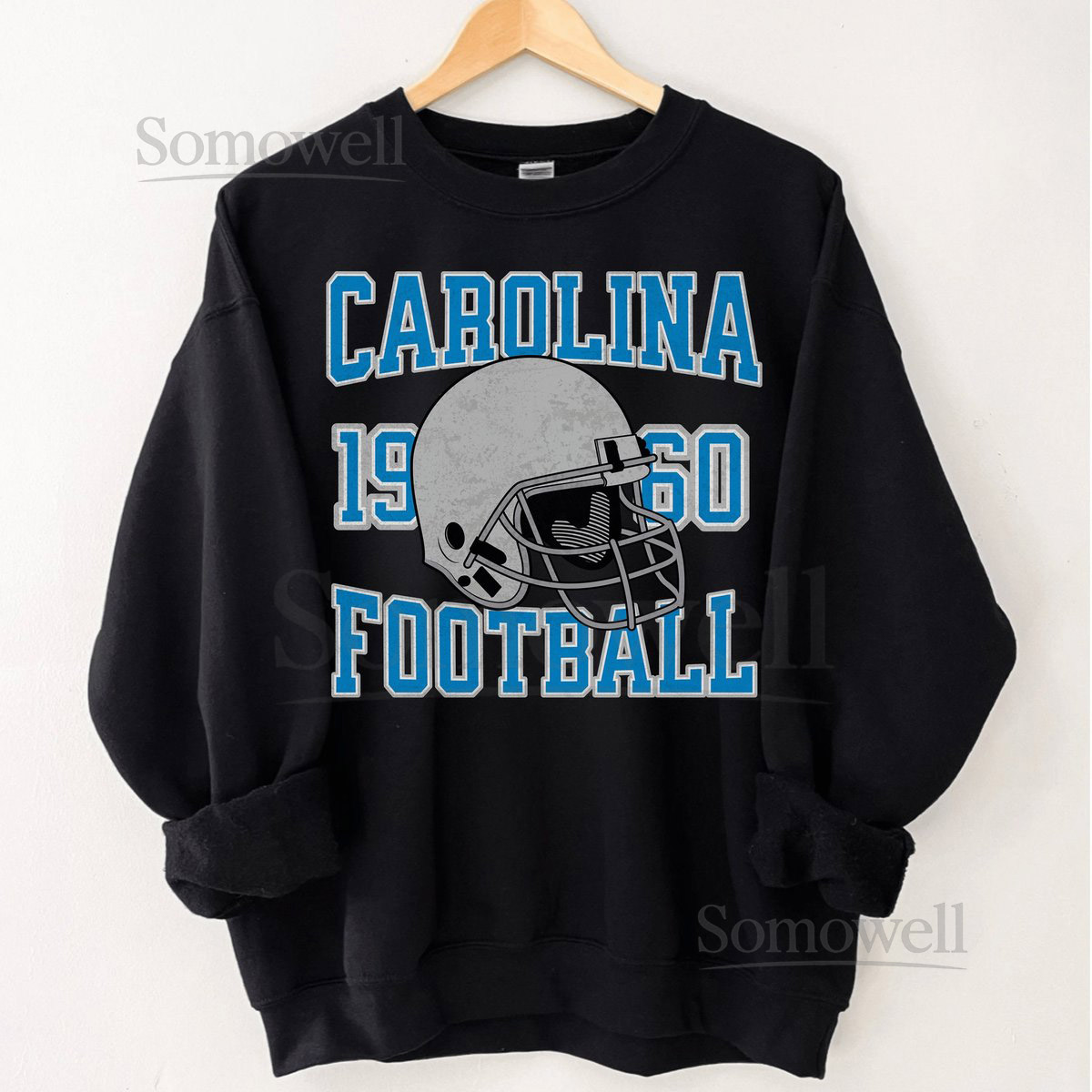 Carolina Football Sweatshirt Vintage Panther Football Crewneck Retro Carolina Football Shirt Panther Football Gift Carolina Sweatshirt_368