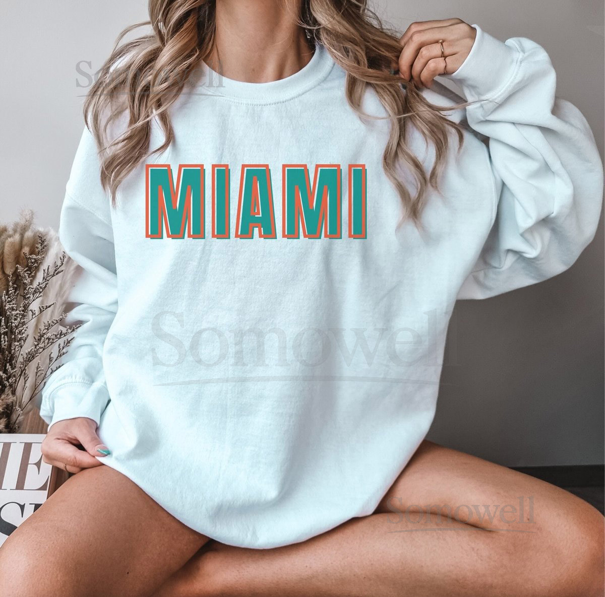 Vintage Miami Dolphins Sweatshirt NFL Football Team Crewneck_699