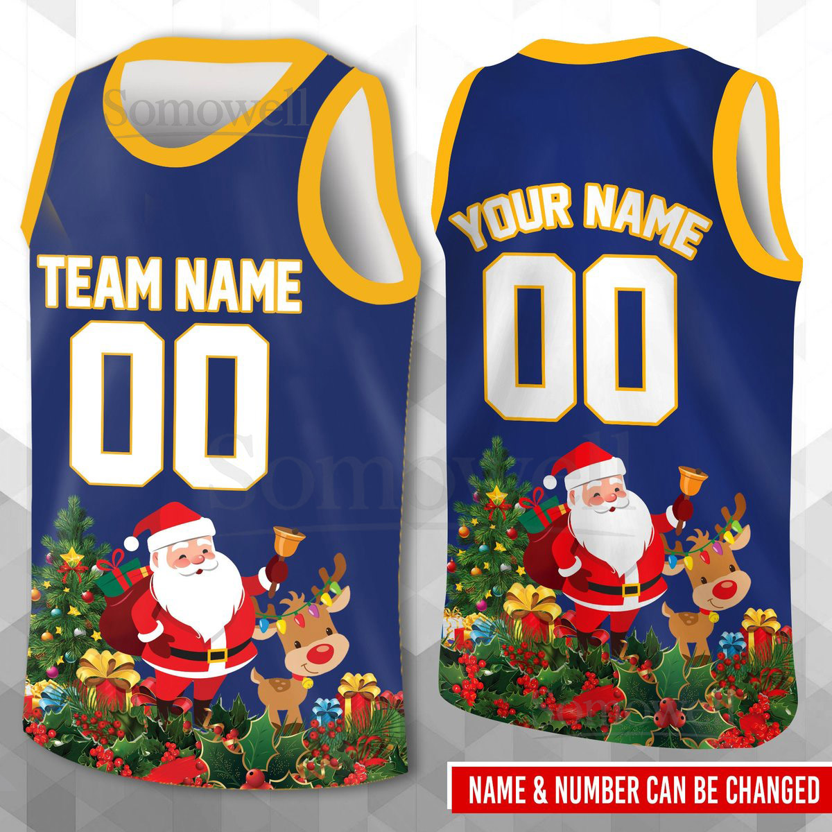 Custom Christmas Basketball Jersey Team Name Number Santa Claus Basketball Jersey Team Game Day Outfit Basketball Jersey for Christmas_145