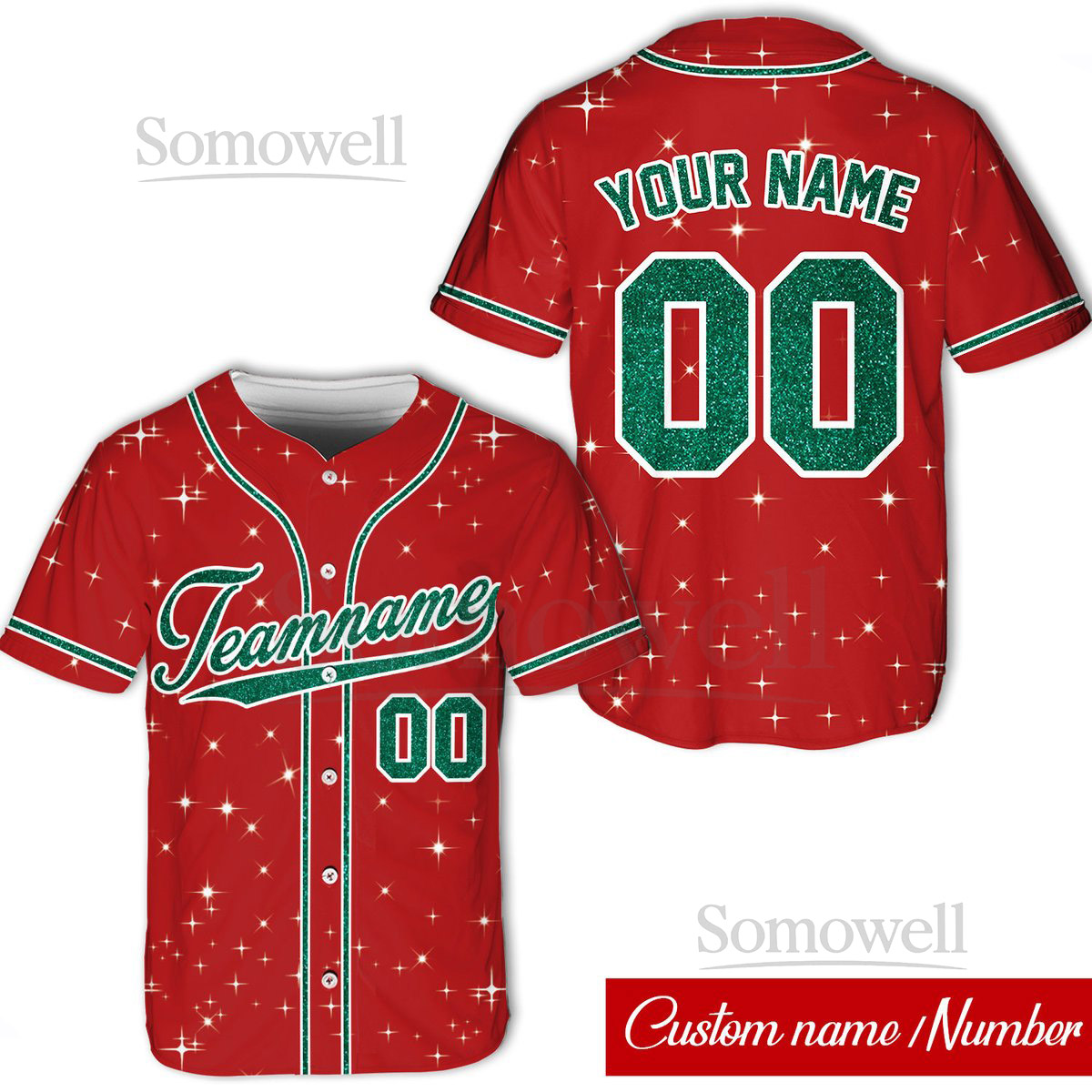Personalized Glitter Baseball Jersey Custom Team Name And Number Baseball Jersey Christmas Jersey Gift For Family Matching Baseball Team_116