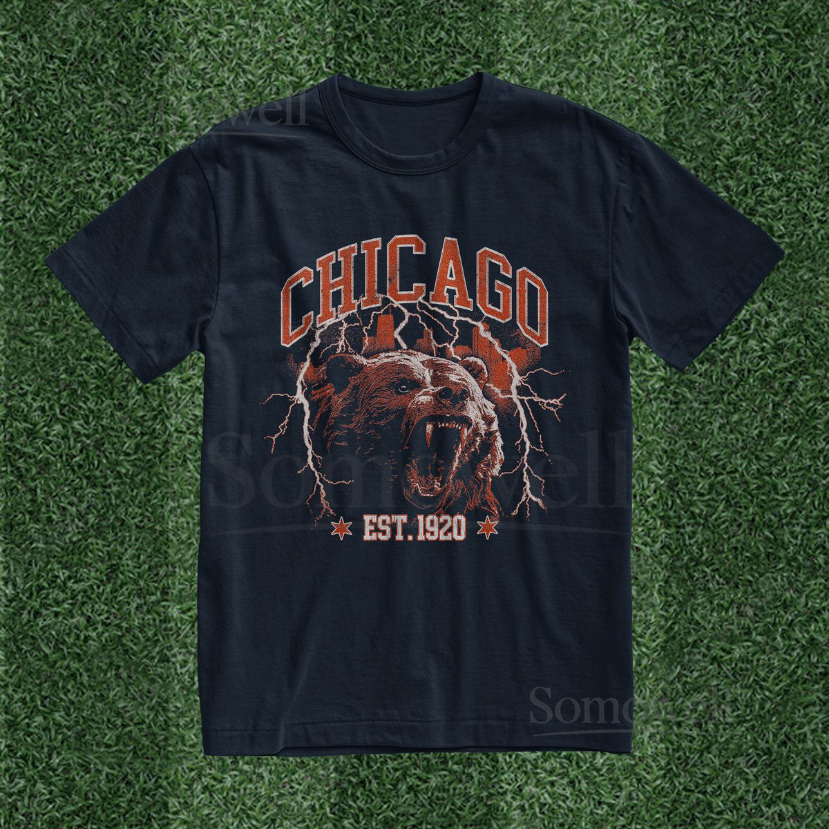 Unisex Chicago Vintage Bear Football Tailgate Shirt_877