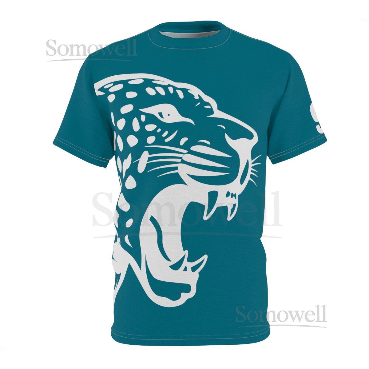 Custom Number Jaguar Shirt Jaguar Face Tshirt Short Sleeve Men's Jaguars Shirt Womens Jaguar Shirt Side print Microfibre Jagu_82