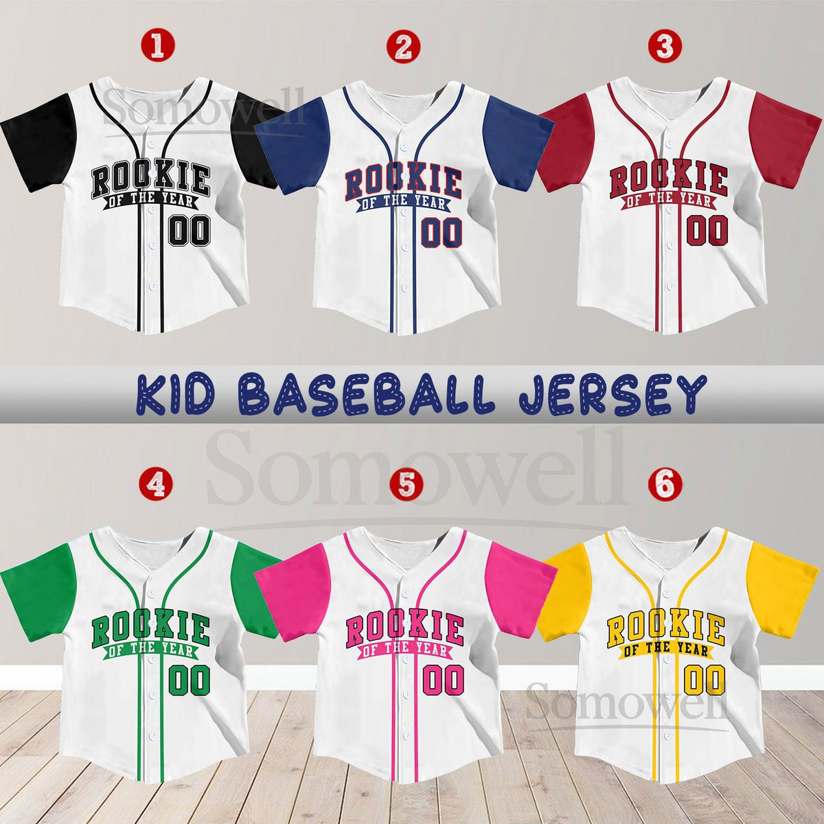 Personalized Rookie Of the Year Kid Baseball Jersey Custom Name Number Youth Baseball Shirt Rookie Of The Year Jersey For Baseball Fans_373