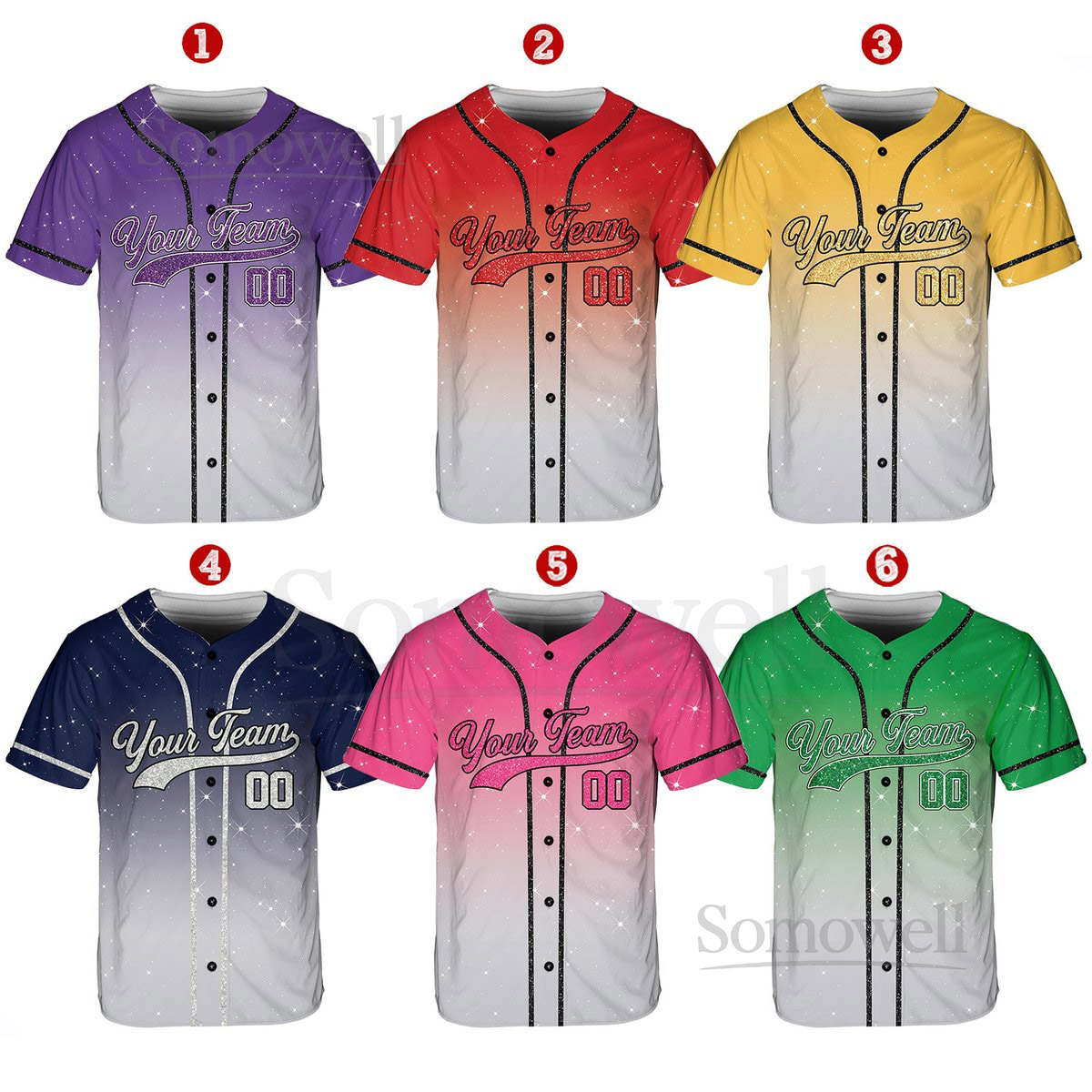 Personalized Team Name Number Baseball Jersey Custom Baseball Jersey Shirt Baseball Jersey Uniform Printed Glitter Not Glitter Fabric_705