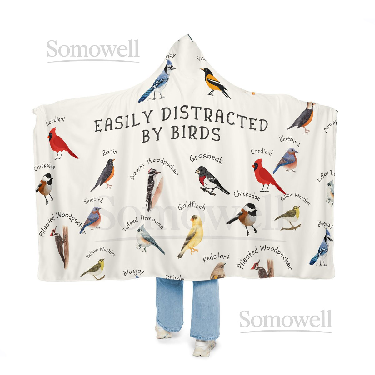 Easily Distracted by Birds Blanket Hoodie Bird Watcher GiftOversized Hooded BlanketGifts for Bird WatcherChristmas GiftsHoodie Blanket_35