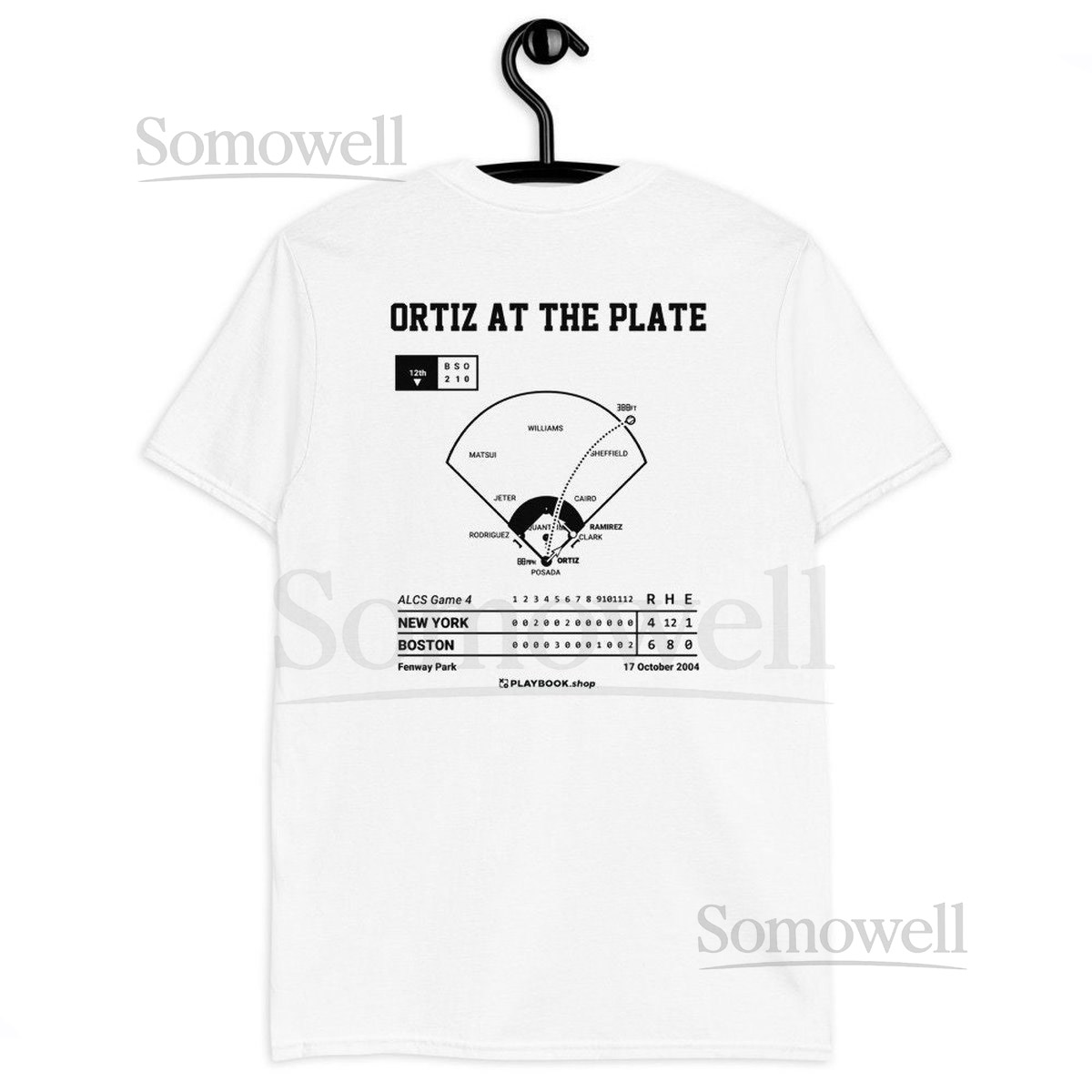 Greatest Red Sox Plays T-shirt Ortiz at the plate 2004_336