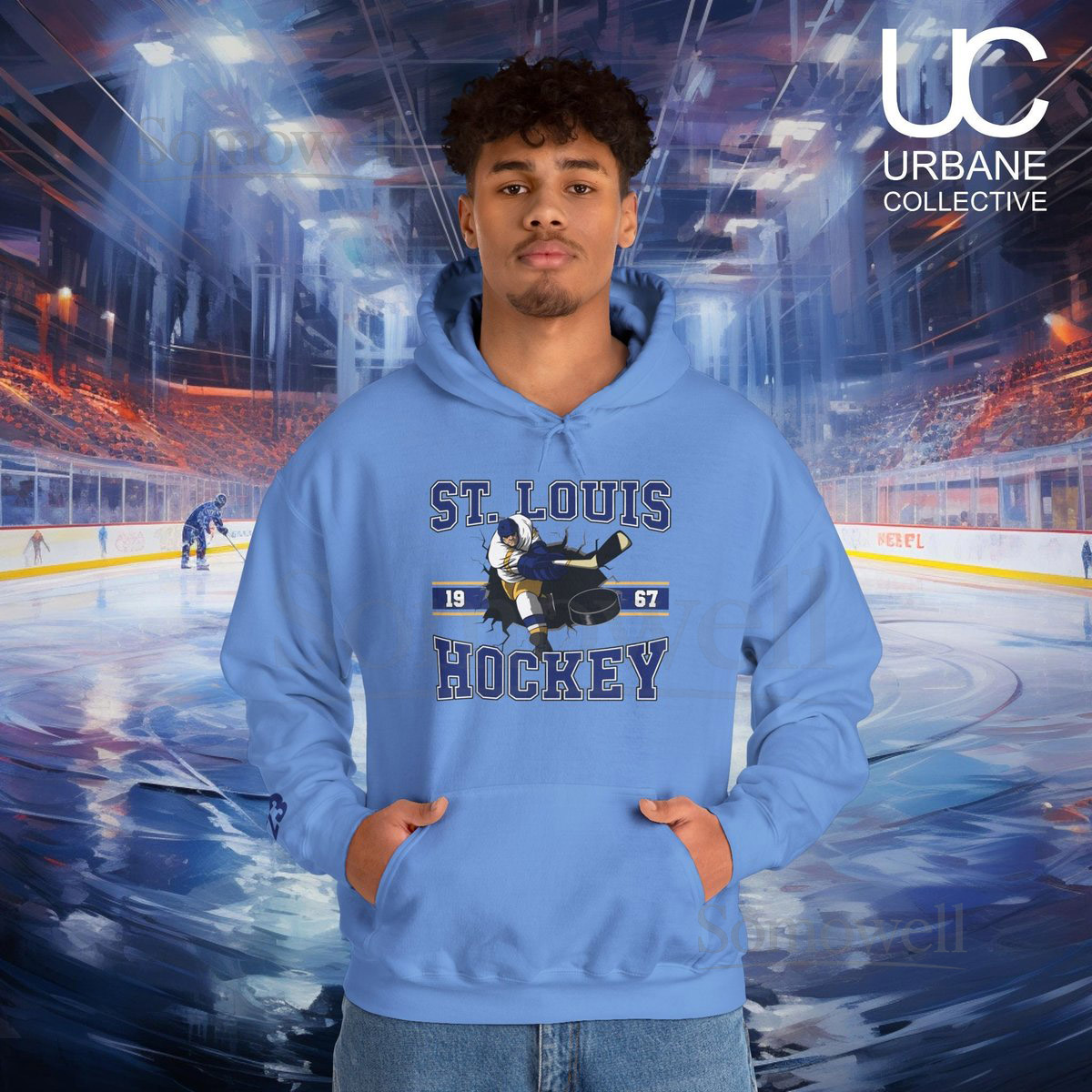 St. Louis Hockey Hoodie Sweatshirt Custom Number NHL Fan Sweatshirt Vintage St Louis Blues Sweater NHL Hockey Shirt Retro Hockey Hoodie_528