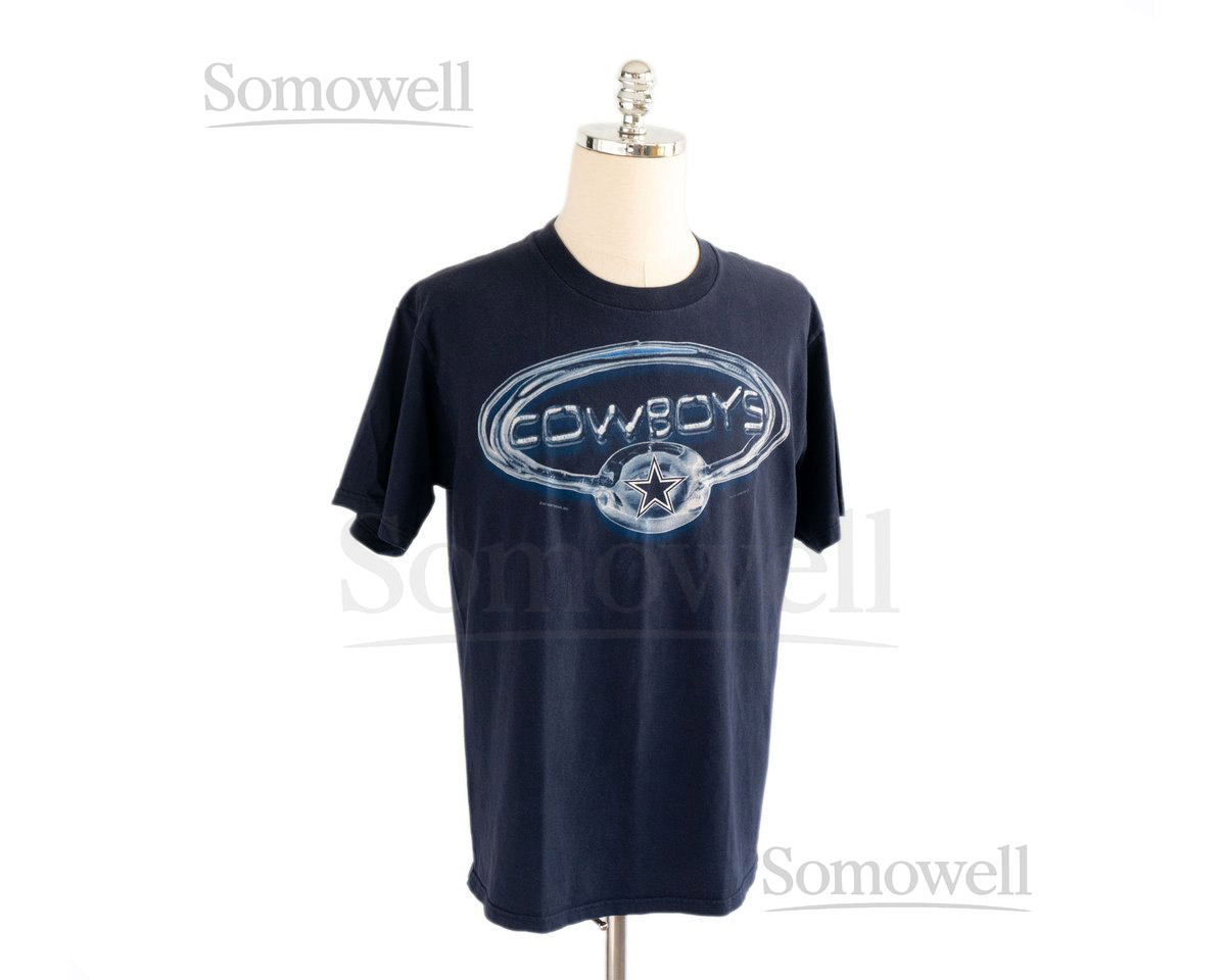 Vintage Dallas Cowboys NFL Football Navy Blue T-Shirt Large CSA Sportswear VF Knitwear 1999 2000's Y2K Millennium_538