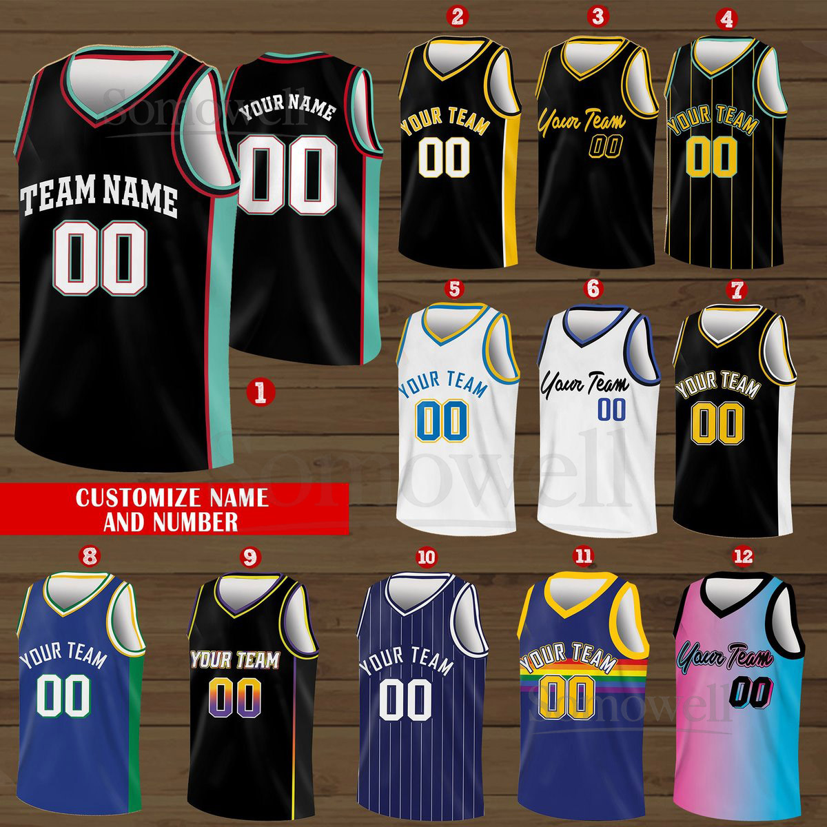 Custom Basketball Jersey Team Name Number Basketball Jersey Team Game Day Outfit Basketball Jersey for Basketball Fan Lovers Players_052