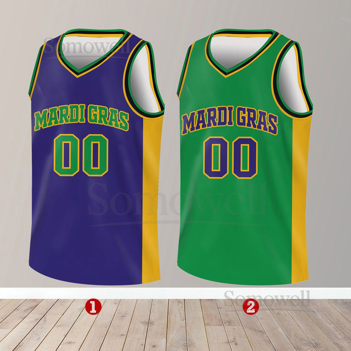 Custom Mardi Gras Basketball Jersey Team Name Number Basketball Jersey Team Basketball Jersey for Mardi Gras Parade New Orleans_186