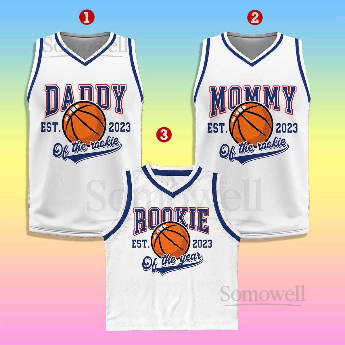 Custom Daddy Mommy Of Rookie Basketball Jersey Personalized Rookie Of The Year Kid Basketball Jersey Game Day Outfit Kids Birthday Jersey_153