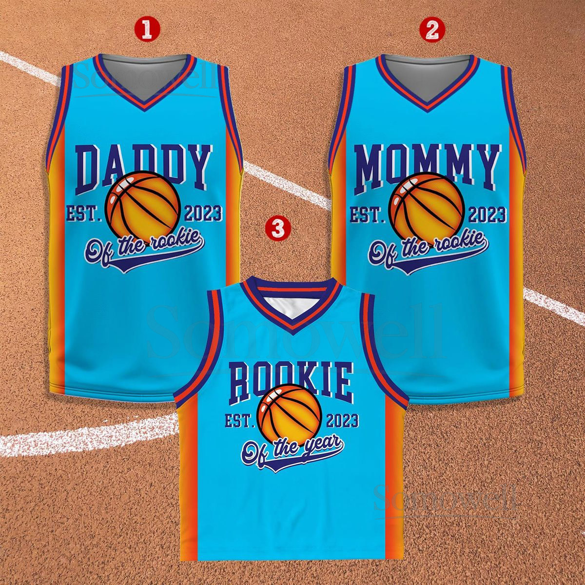 Custom Daddy Mommy Of Rookie Basketball Jersey Personalized Rookie Of The Year Kid Basketball Jersey Game Day Outfit Kids Birthday Jersey_157