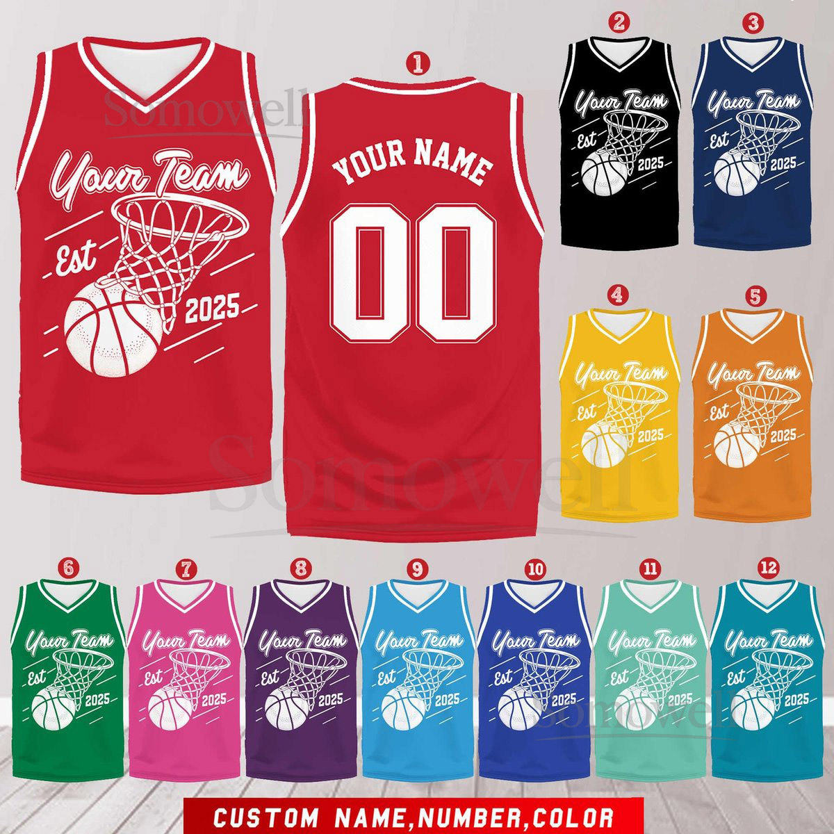 Custom Basketball Jersey Team Name Number Personalized Adult Youth Kid Basketball Jersey Game Day Outfit Custom Basketball Shirt_092