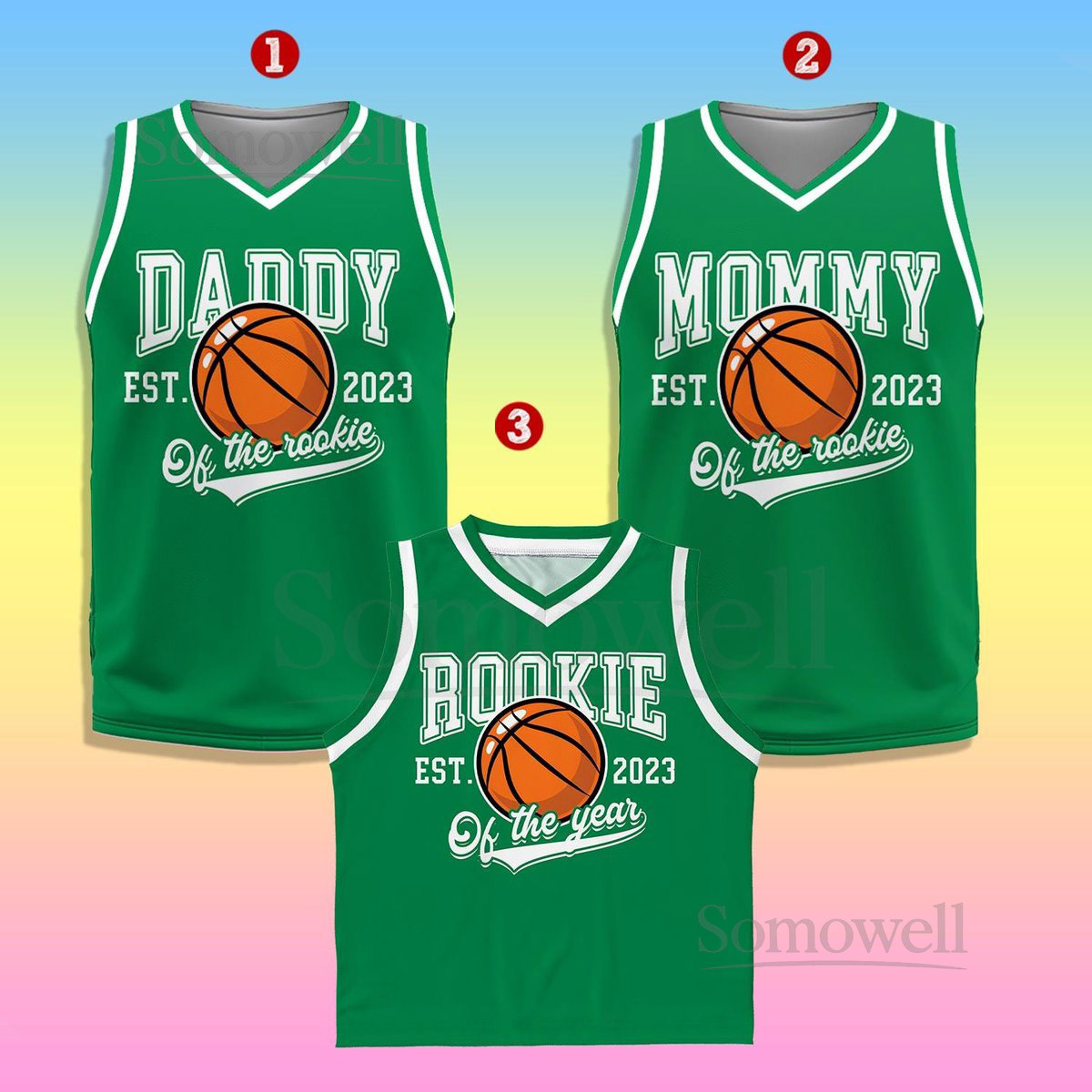 Custom Daddy Mommy Of Rookie Basketball Jersey Personalized Rookie Of The Year Kid Basketball Jersey Game Day Outfit Kids Birthday Jersey_150