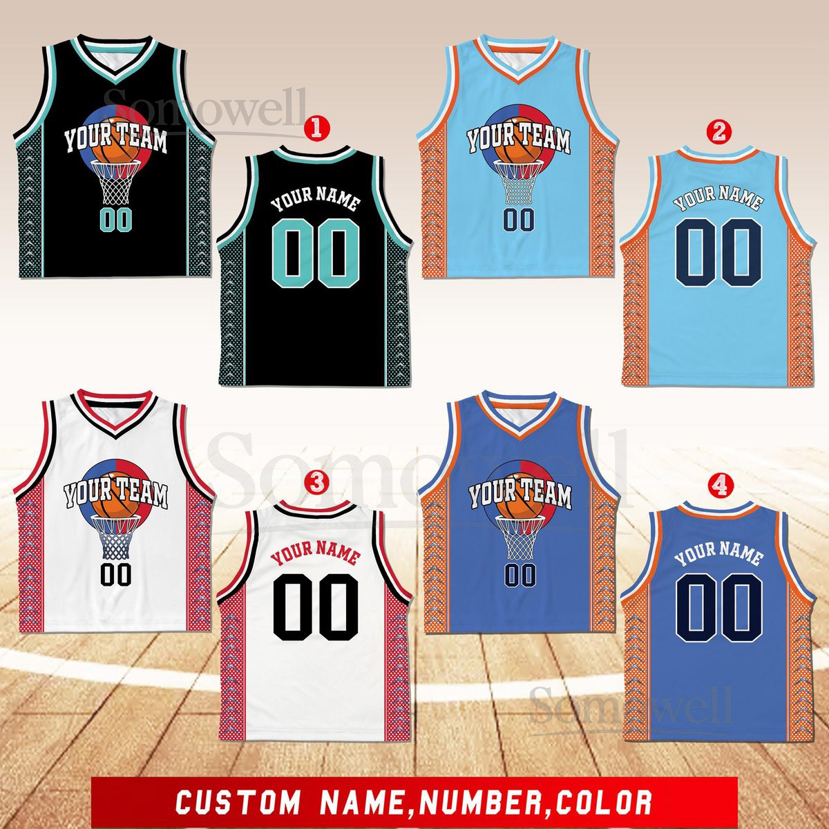 Custom Basketball Jersey Team Name Number Basketball Jersey Team Game Day Outfit Basketball Jersey for Basketball Fan Lovers Players_089