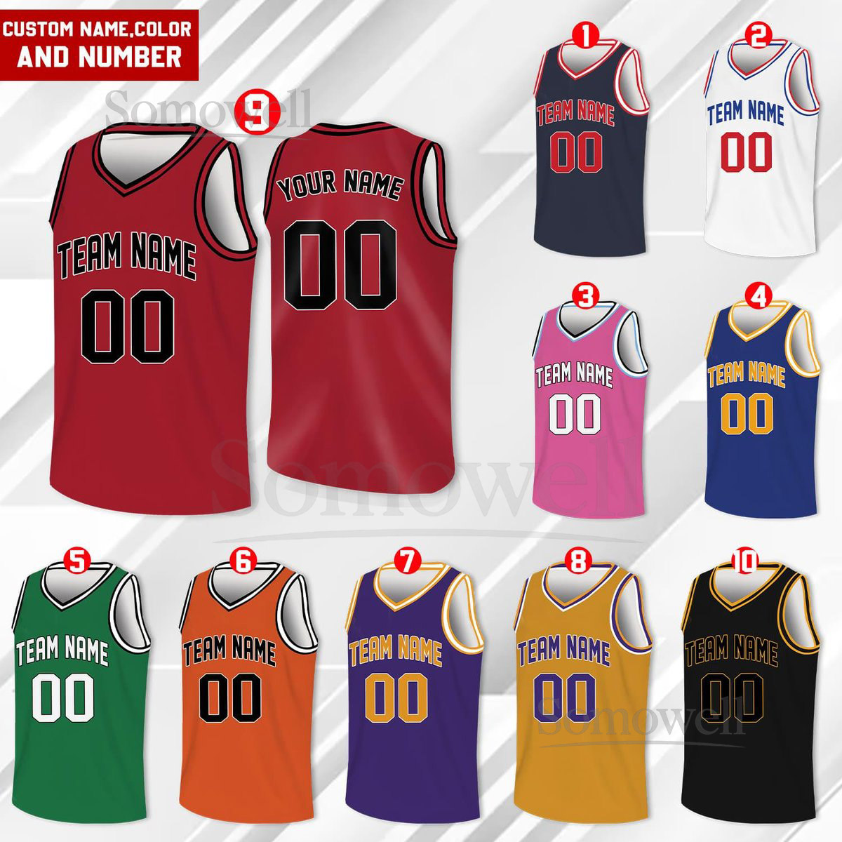 Custom Basketball Jersey Team Name Number Basketball Jersey Team Game Day Outfit Basketball Jersey for Basketball Fan Lovers Players_069