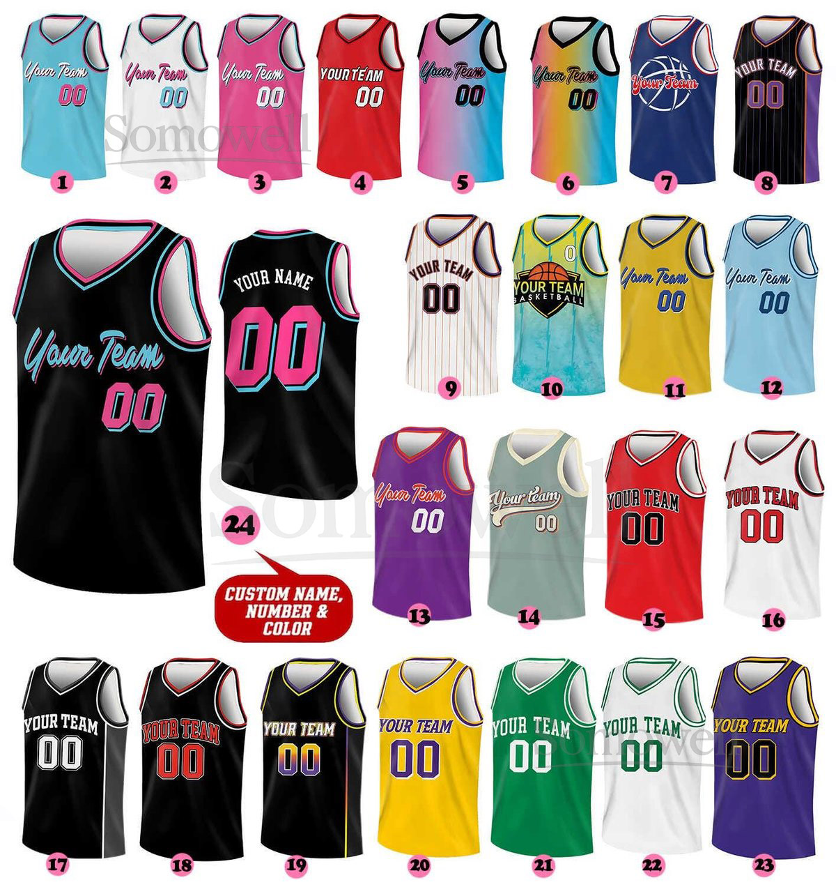 Custom Basketball Jersey Team Name Number Basketball Jersey Team Game Day Outfit Basketball Jersey for Basketball Fan Lovers Players_083