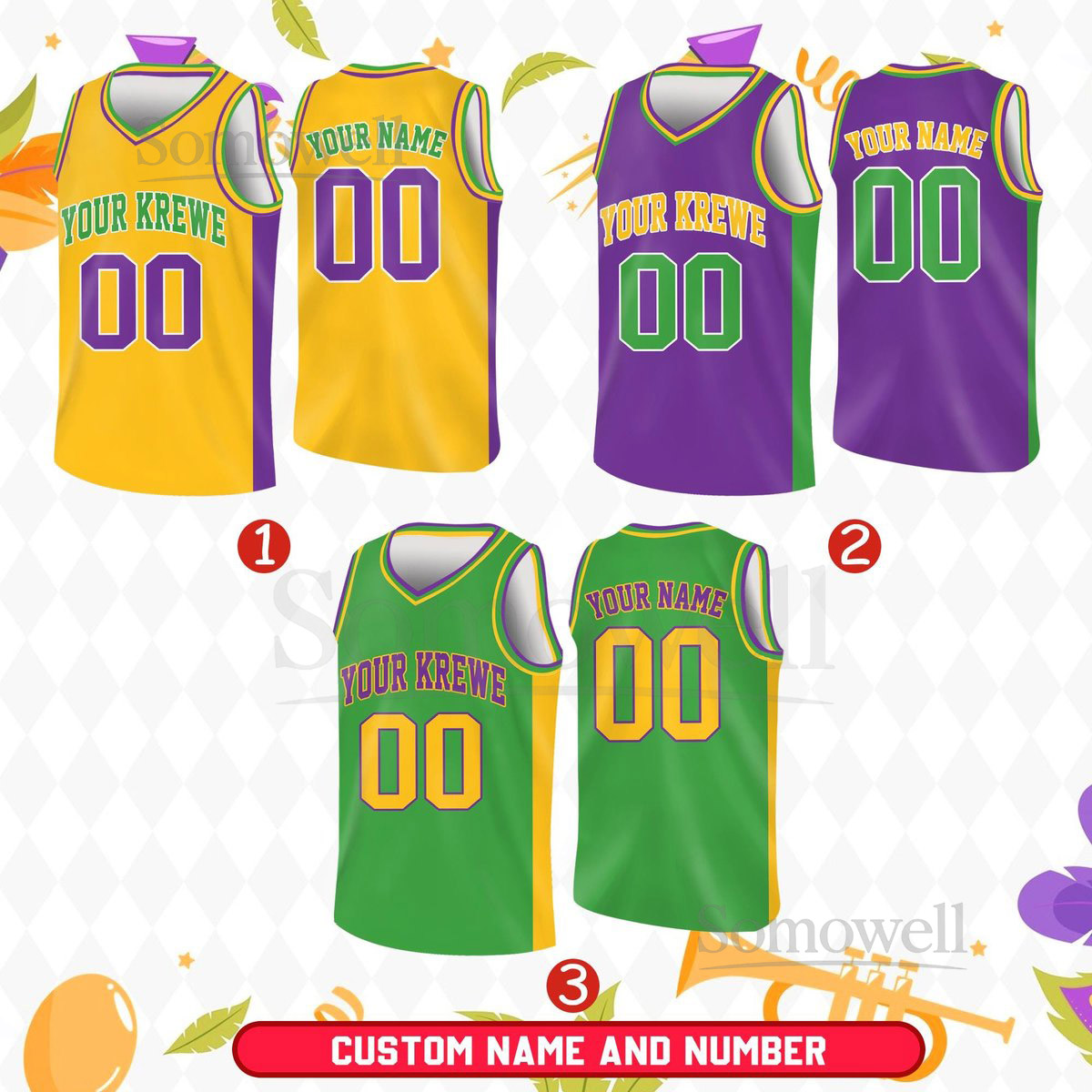 Personalized Mardi Gras Krewe Basketball Jersey Custom Krewe Name Number Cardinal Basketball Jersey Mardi Gras Outfits For Family_203