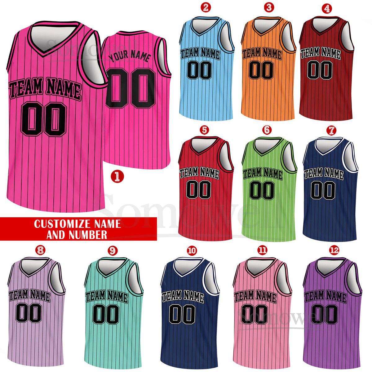 Custom Basketball Jersey Team Name Number Basketball Jersey Team Game Day Outfit Basketball Jersey for Basketball Fan Lovers Players_035