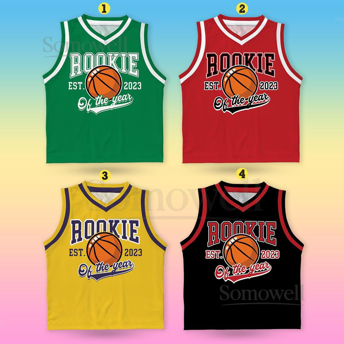 Custom Rookie Of The Year Basketball Jersey Personalized Youth Kid Basketball Jersey Game Day Outfit Kids Birthday Jersey Toddler Jersey_196
