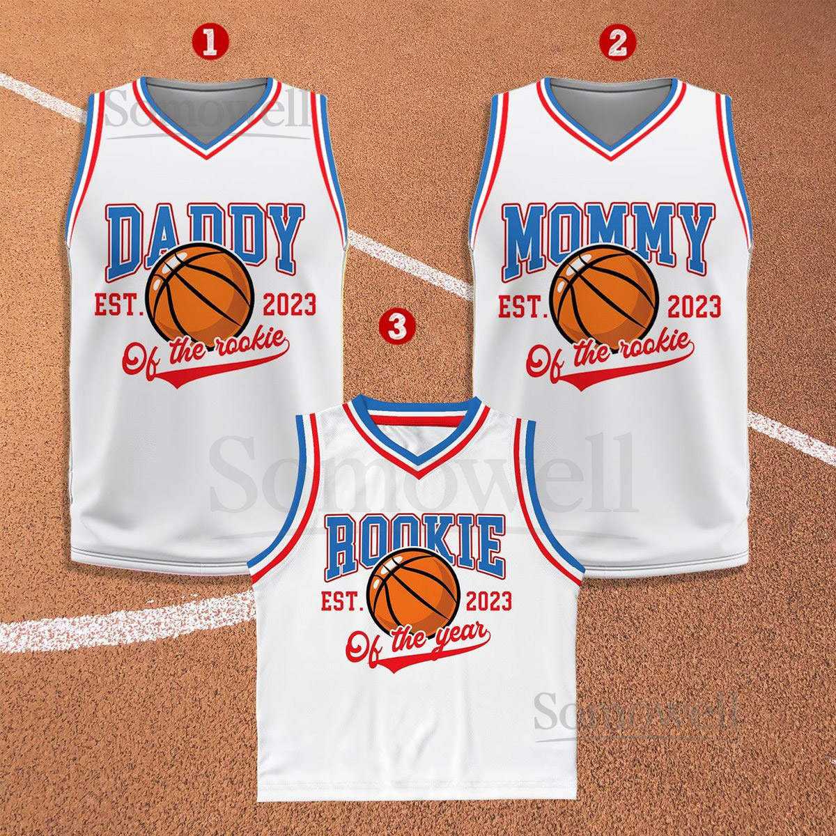 Custom Daddy Mommy Of Rookie Basketball Jersey Personalized Rookie Of The Year Kid Basketball Jersey Game Day Outfit Kids Birthday Jersey_154