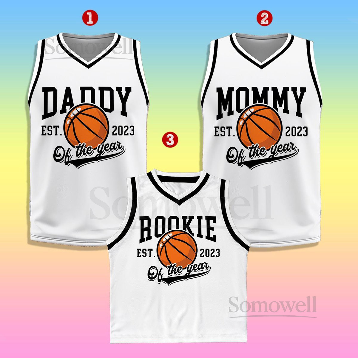 Custom Daddy Mommy Of Rookie Basketball Jersey Personalized Rookie Of The Year Kid Basketball Jersey Game Day Outfit Kids Birthday Jersey_149