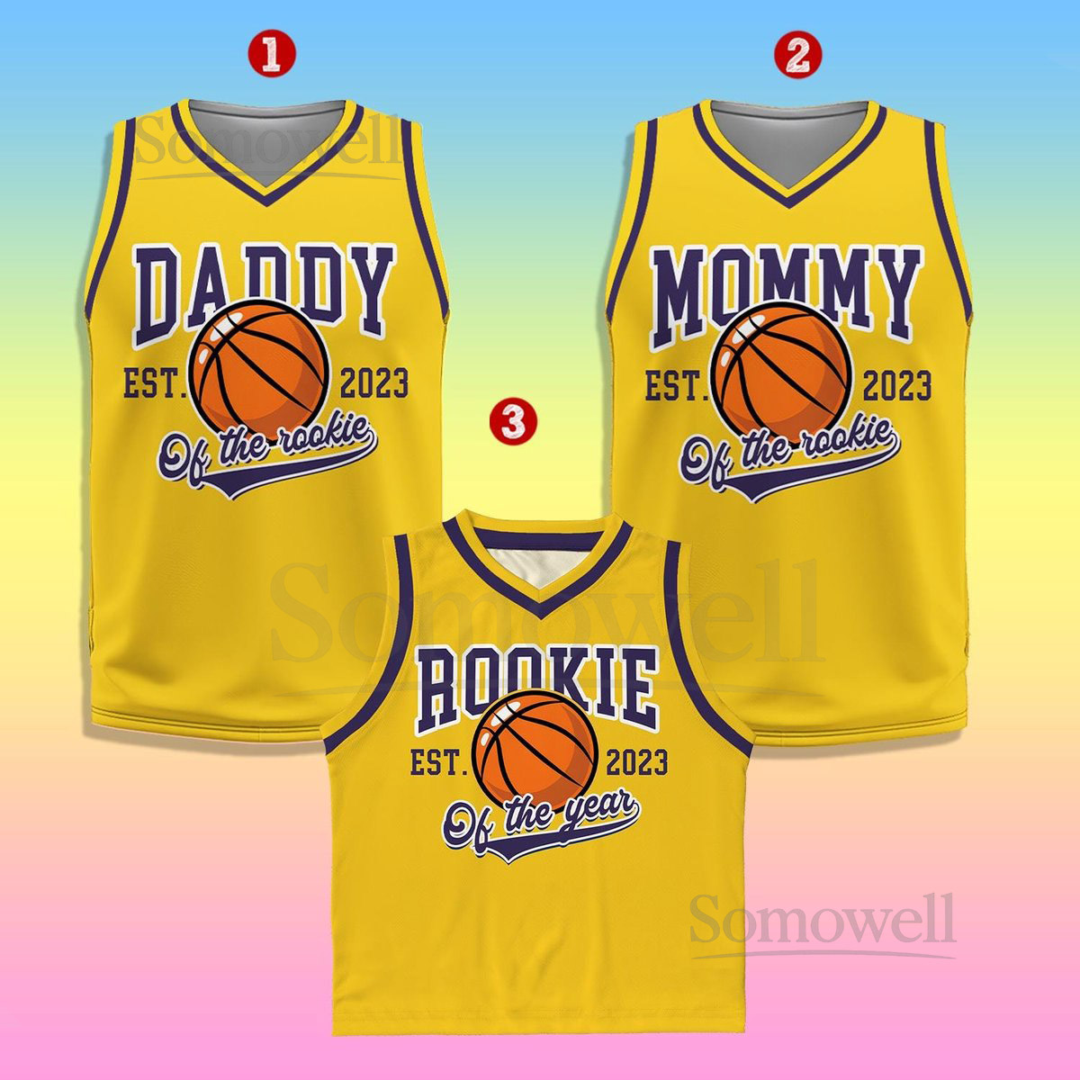 Custom Daddy Mommy Of Rookie Basketball Jersey Personalized Rookie Of The Year Kid Basketball Jersey Game Day Outfit Kids Birthday Jersey_152