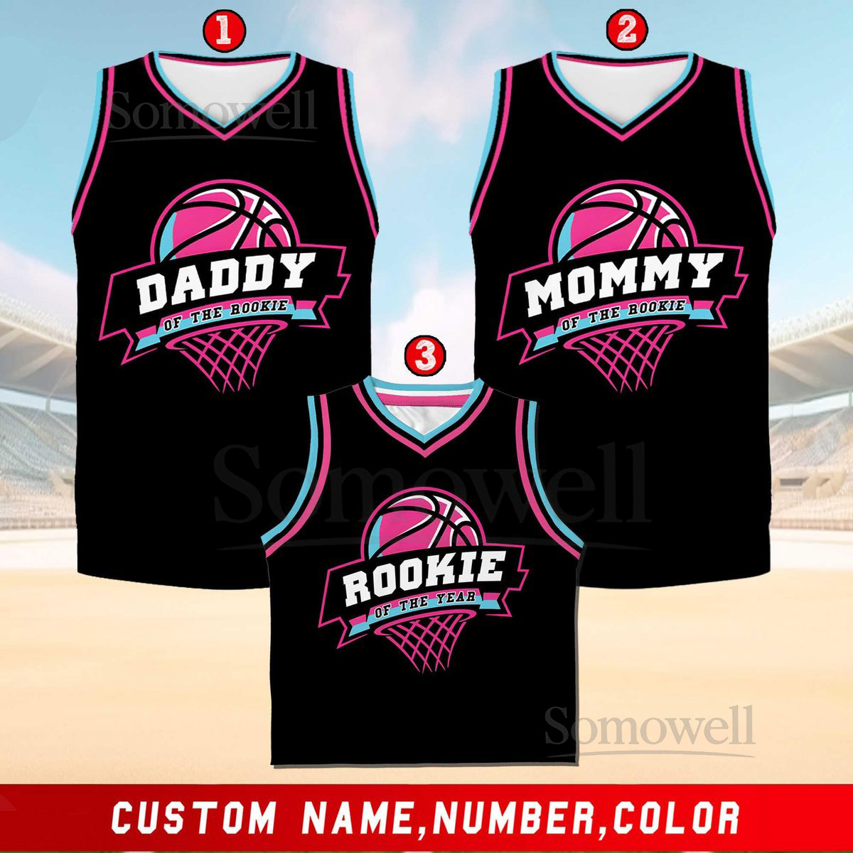 Custom Daddy Mommy Of Rookie Basketball Jersey Personalized Rookie Of The Year Kid Basketball Jersey Game Day Outfit Kids Birthday Jersey_161
