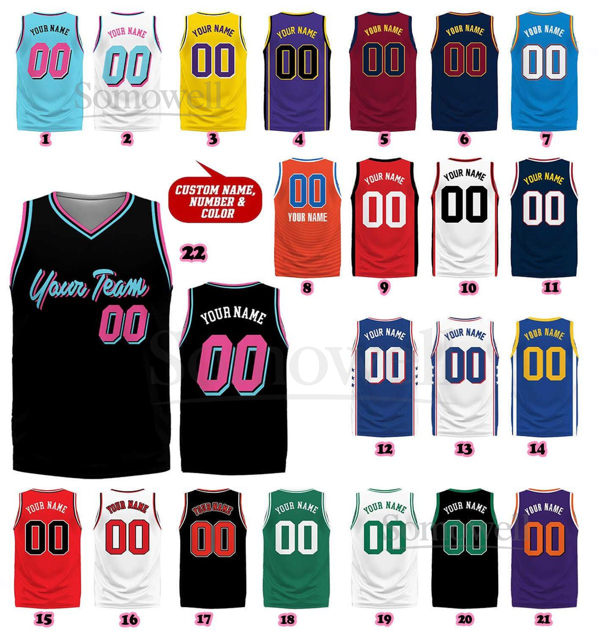 Custom Basketball Jersey Team Name Number Basketball Jersey Team Game Day Outfit Basketball Jersey for Basketball Fan Lovers Players_078
