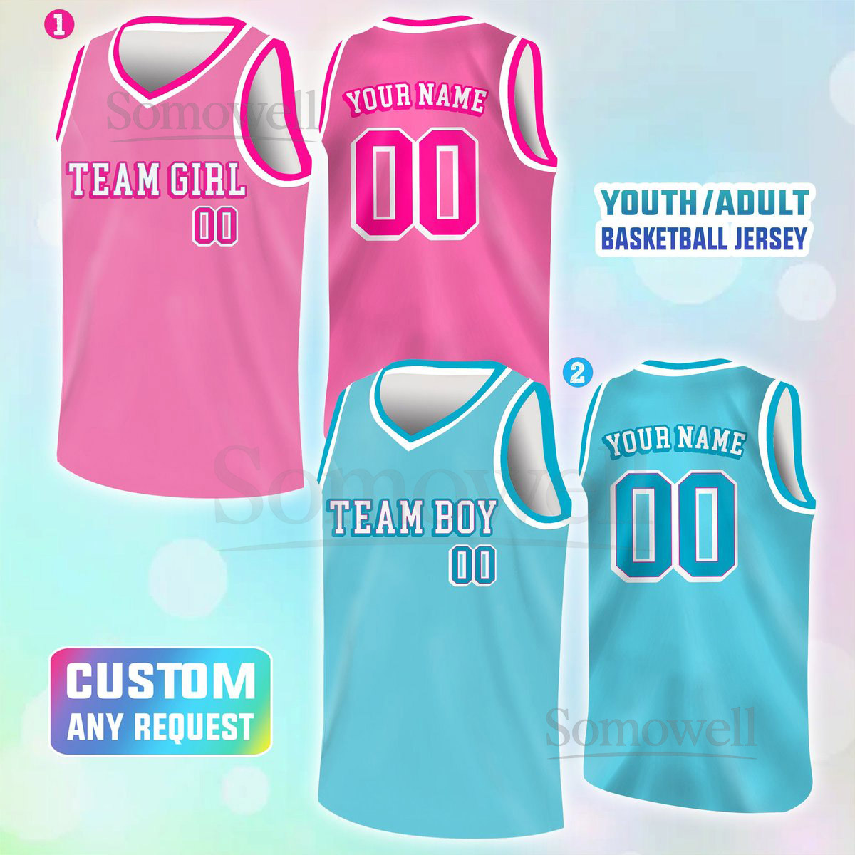 Custom Gender Reveal Jersey Custom Name And Number Basketball Jersey Shirt Team Boy Team Girl Jersey Baby Reveal Jersey Gift For Family_167
