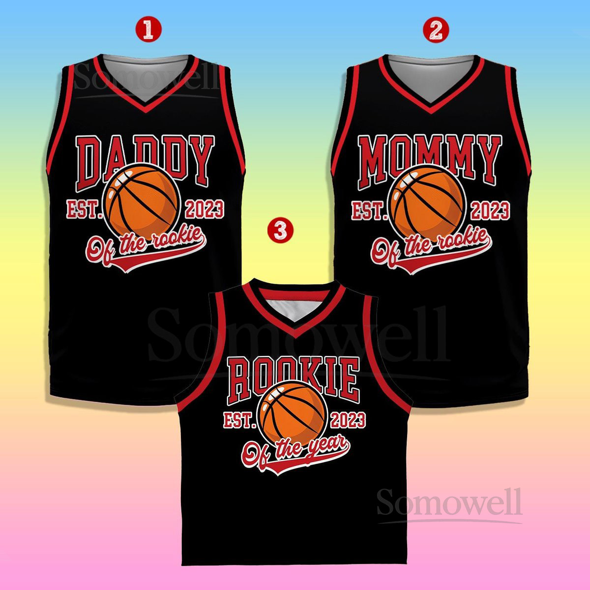 Custom Daddy Mommy Of Rookie Basketball Jersey Personalized Rookie Of The Year Kid Basketball Jersey Game Day Outfit Kids Birthday Jersey_155