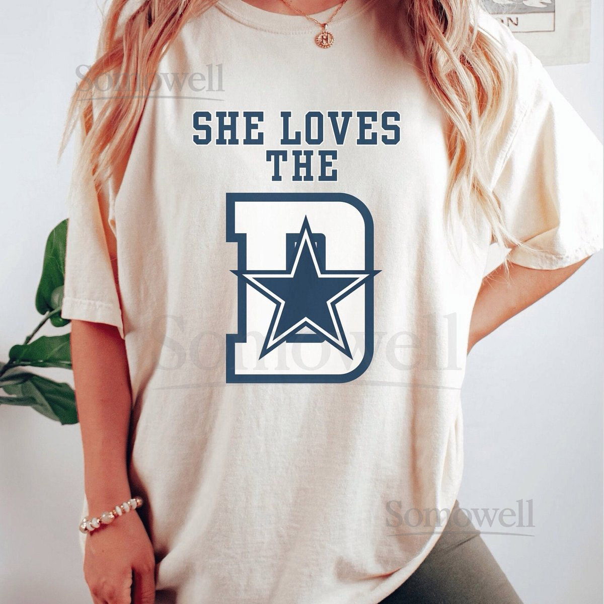 Womens Fall football Comfort Colors Shirt Dallas Cowboys tee she loves the d tshirt football lover gift its fall yall_618