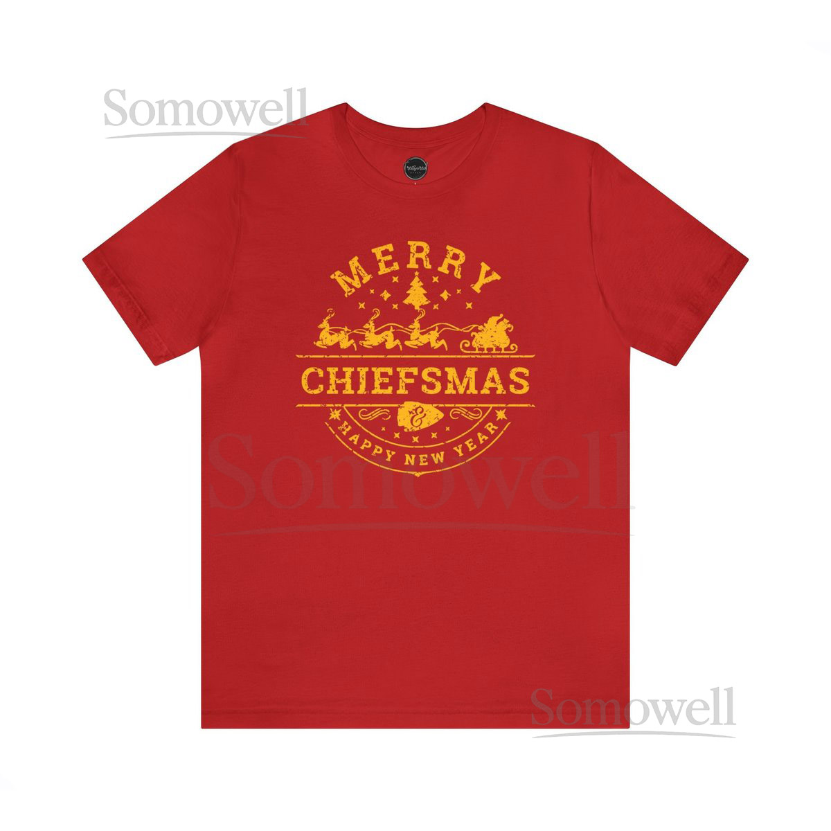 Merry Chiefsmas Happy New Year Kansas City Chiefs Christmas Arrowhead Tshirt KC Football Christmas Eve Santa Holiday Shirt Red w Y_623