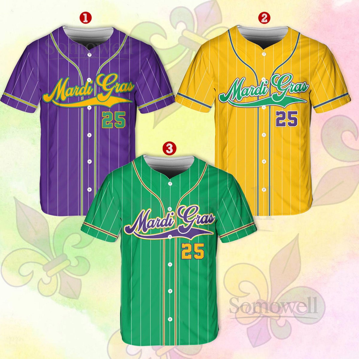 Personalized Mardi Gras Baseball Jersey Custom Name And Number Baseball Jersey Mardi Gras Carnival Jersey Gift For Family Matching_219