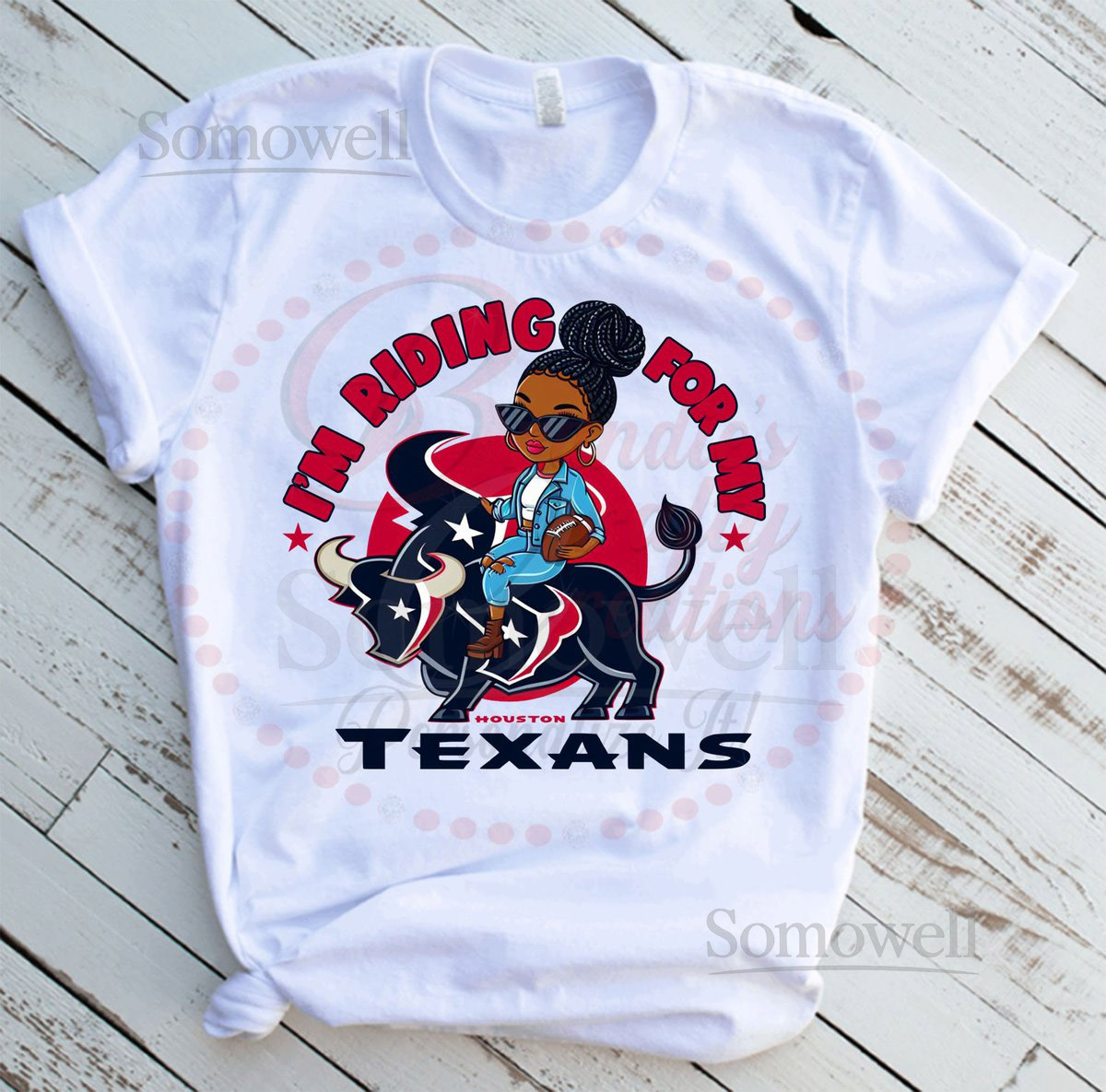 I'm Riding For My Texans Ladies Fo_426